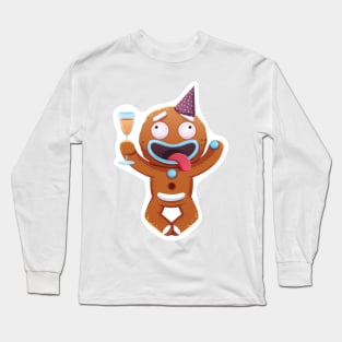 Christmas Sticker, Ginger Man Sticker Long Sleeve T-Shirt